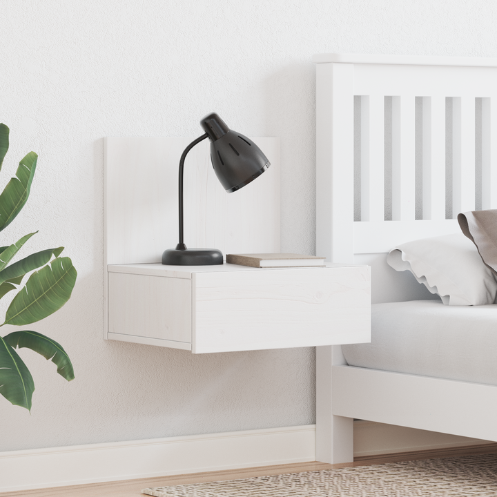 Sengebord 2 pcs Hvid 42 x 32,5 x 40 cm Massivt fyrretræ