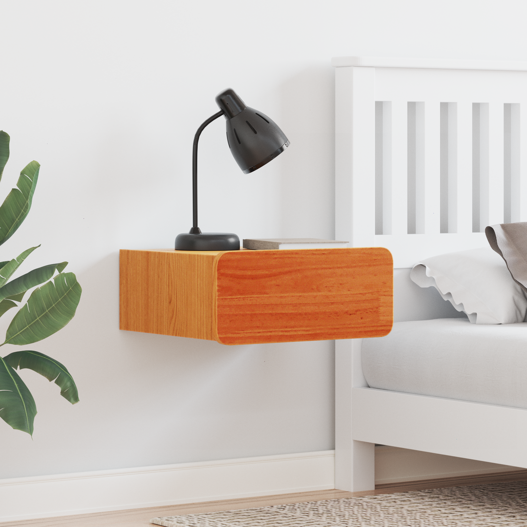 Sengebord 2 pcs Voks brun 39 x 34 x 16,5 cm Massivt fyrretræ