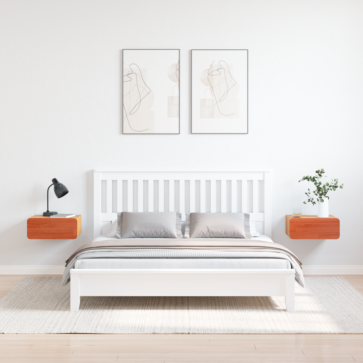 Sengebord 2 pcs Voks brun 39 x 34 x 16,5 cm Massivt fyrretræ