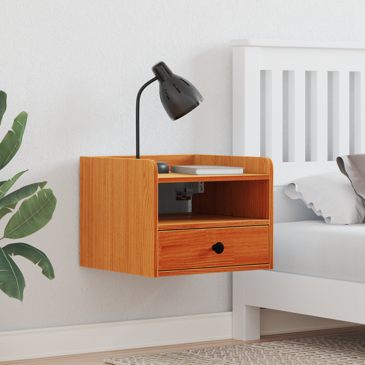 Sengebord Voks brun 38 x 36 x 29,5 cm Massivt fyrretræ