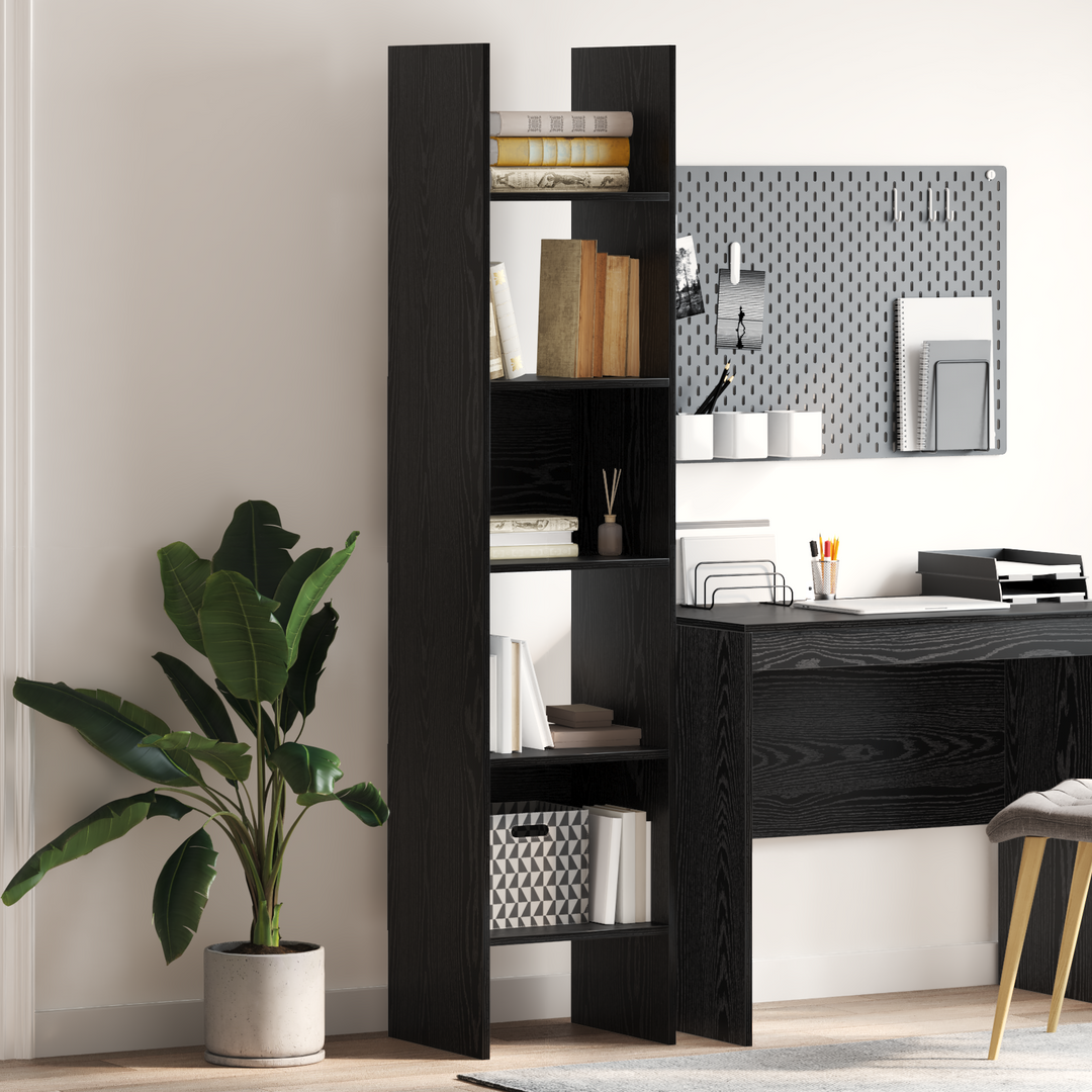 Bogskab Sort eg 40 x 35 x 180 cm Konstrueret træ