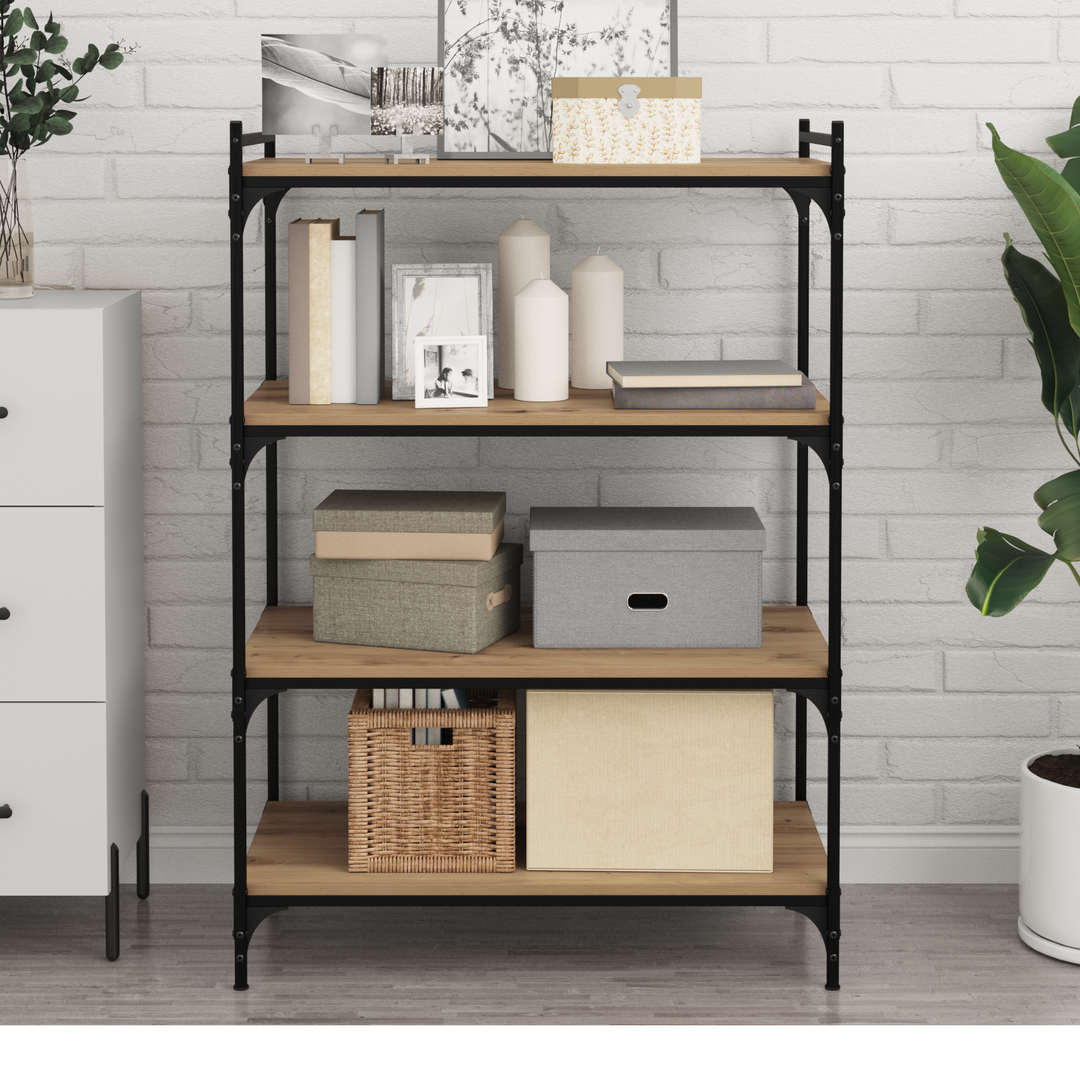 Boghylde Bræt 4 pcs Brun 80 x 40 x 1,5 cm Konstrueret træ