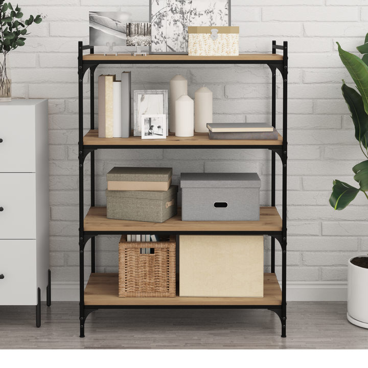Boghylde Bræt 4 pcs Brun 80 x 40 x 1,5 cm Konstrueret træ