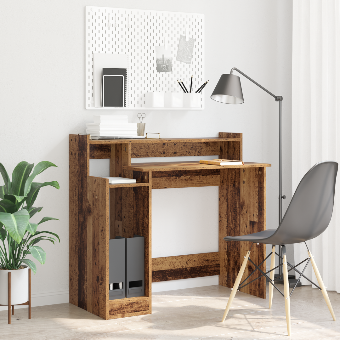 Bord med hylde Gammelt træ 97 x 45 x 90 cm Konstrueret træ
