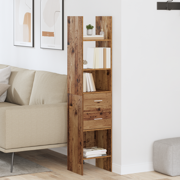 Bogskab Gammelt træ 40 x 35 x 180 cm Konstrueret træ