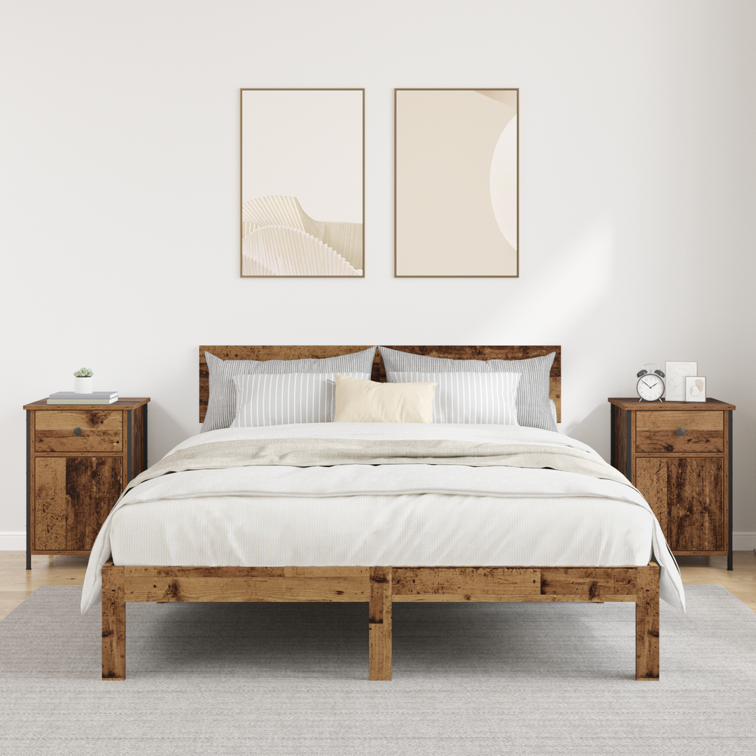 Natskab 2 pcs Gammelt træ 40 x 42 x 60 cm Konstrueret træ
