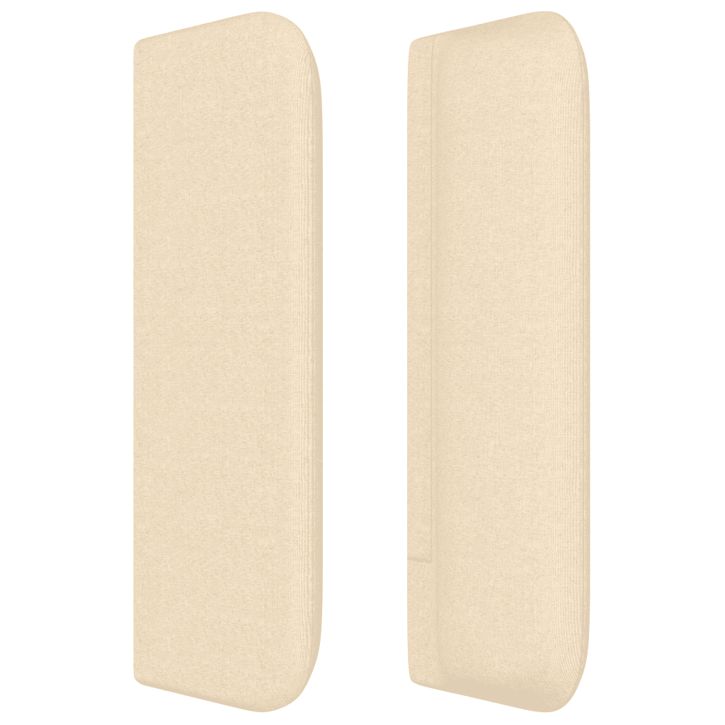 sengegavl med LED-lys 93x16x78/88 cm stof cremefarvet