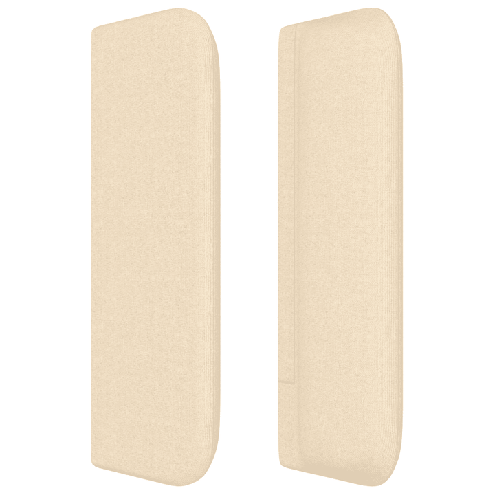 sengegavl med LED-lys 103x16x78/88 cm stof cremefarvet