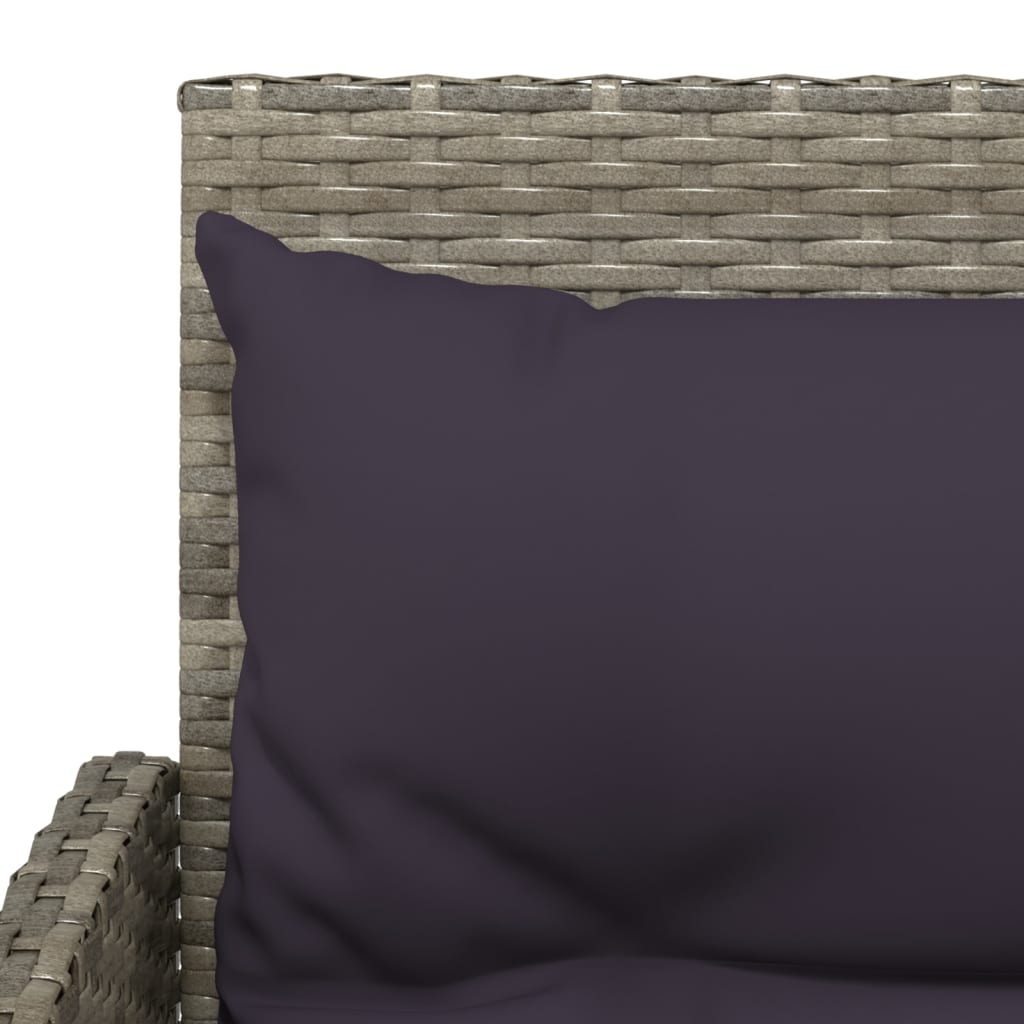L-formet sofasæt med hynder 2 dele polyrattan grå